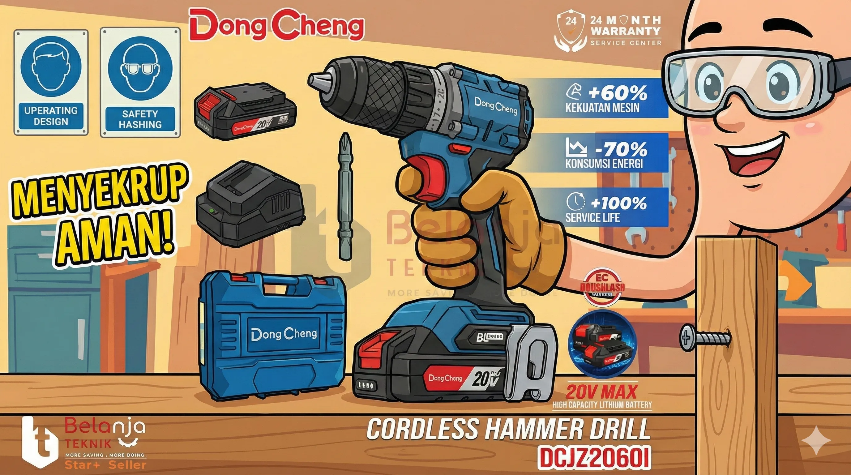 Hammer drill DongCheng DCJZ2060i EM.