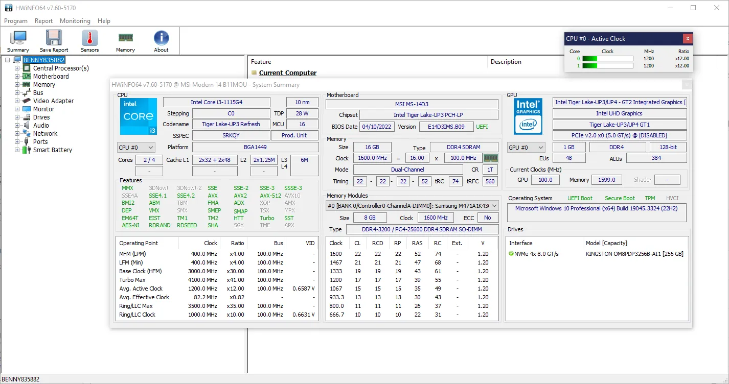 HWiNFO System Summary