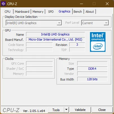 CPU-Z tab Caches