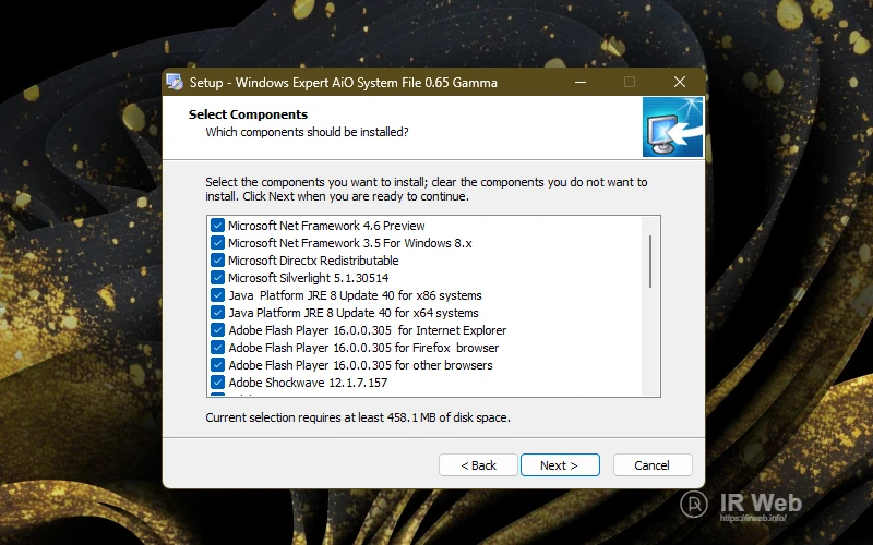 Tampilan antarmuka dari aplikasi installer AIO Runtimes.