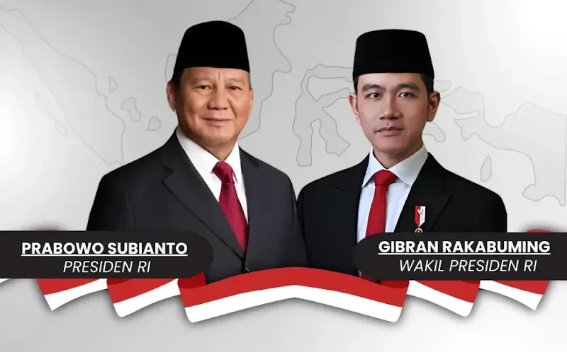Foto resmi Presiden Prabowo Subianto dan Wakil Presiden Gibran Rakabuming