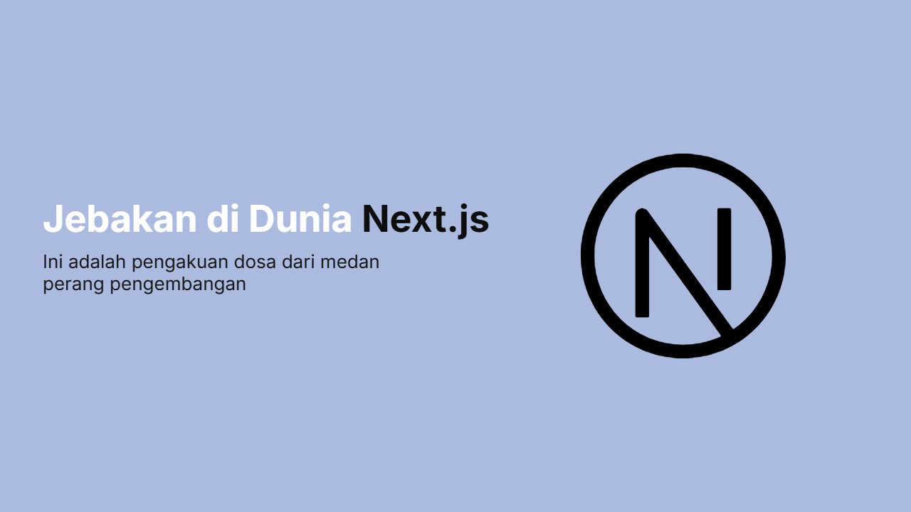 Sebuah ilustrasi abstrak representasi kode yang kompleks dan proses debugging, dengan logo Next.js.