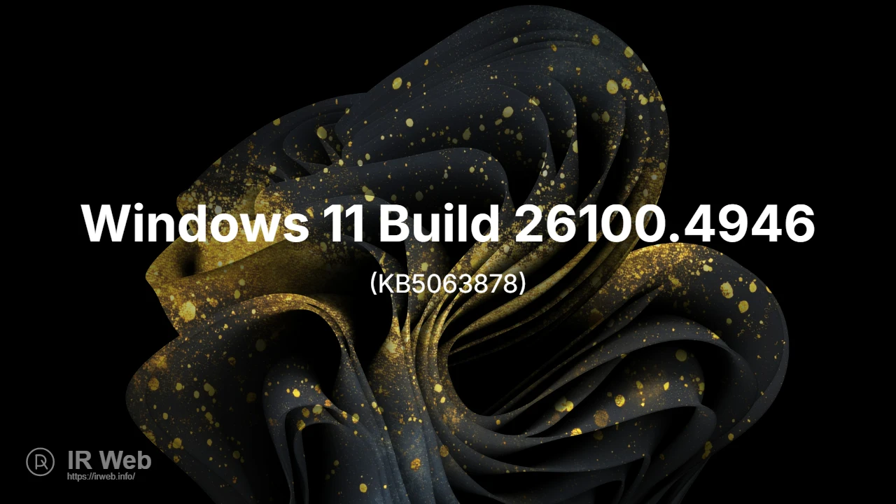Logo Windows 11 dengan nomor build 26100.4946 di layar laptop.