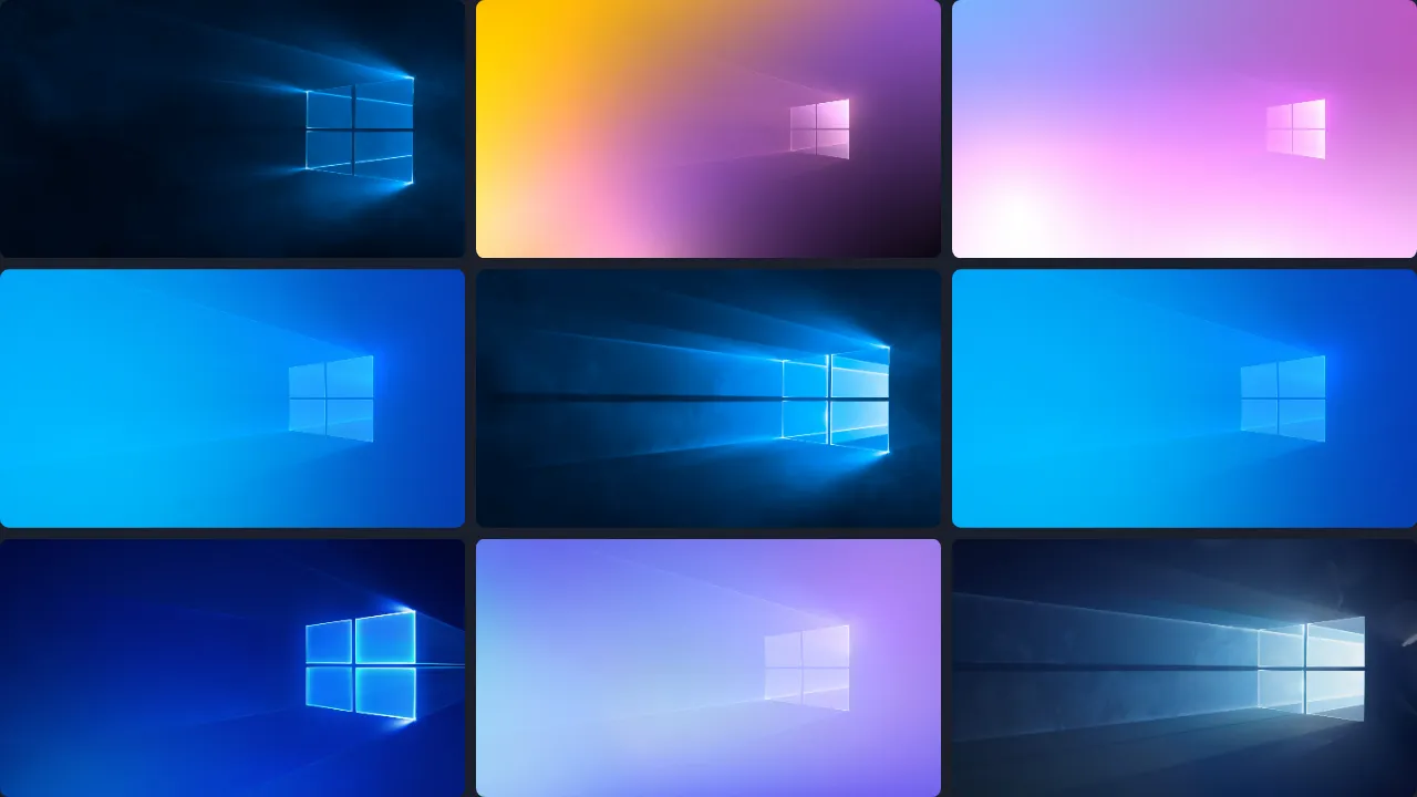 Kolase varian wallpaper Hero untuk Windows 10.