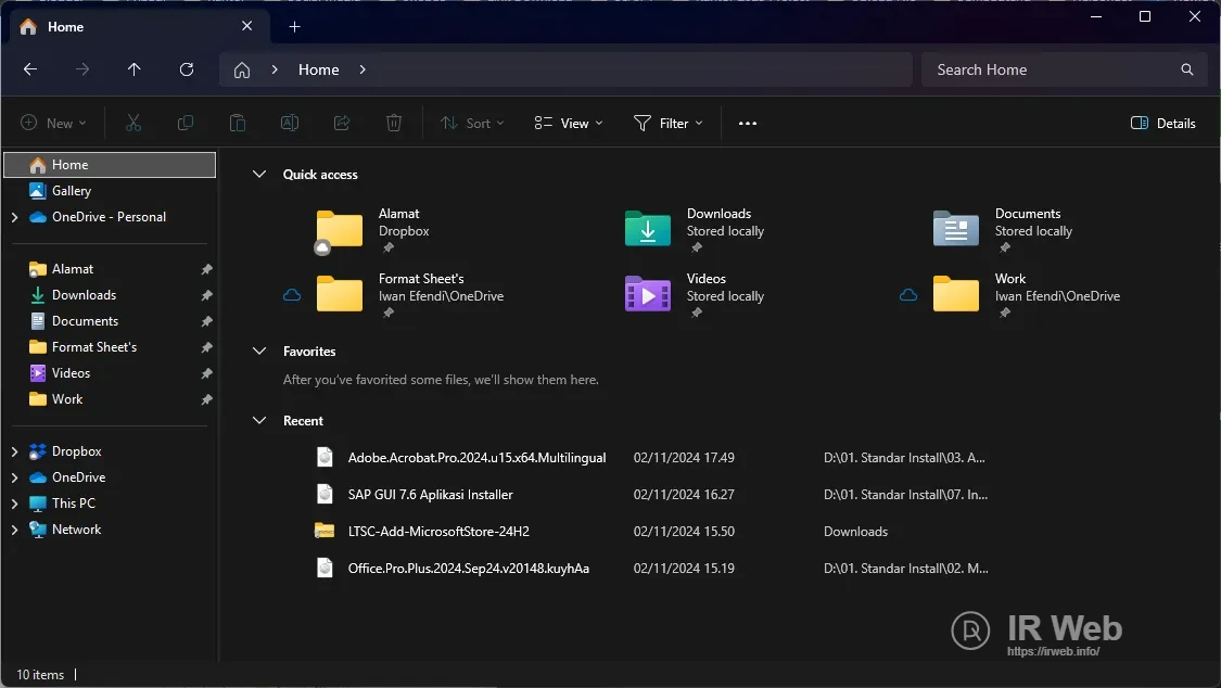 File Explorer dengan folder OneDrive duplikat yang disorot