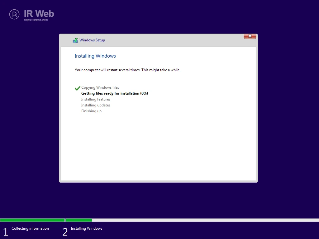 Proses Instalasi Windows Berjalan