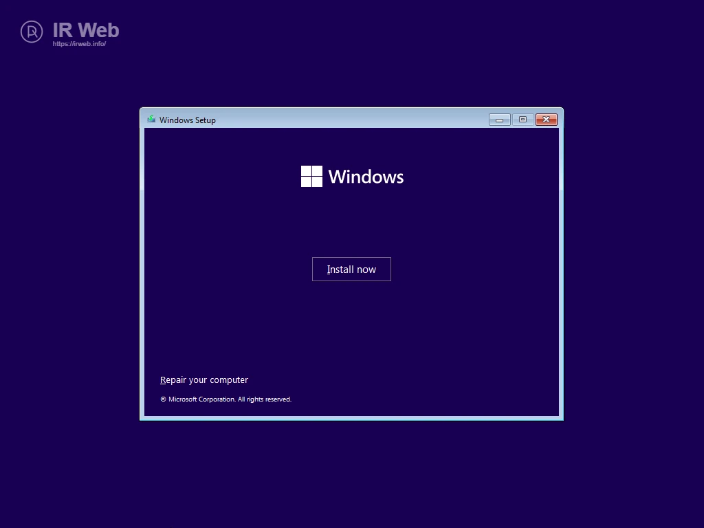 Tombol Install Now di Windows 11 Setup