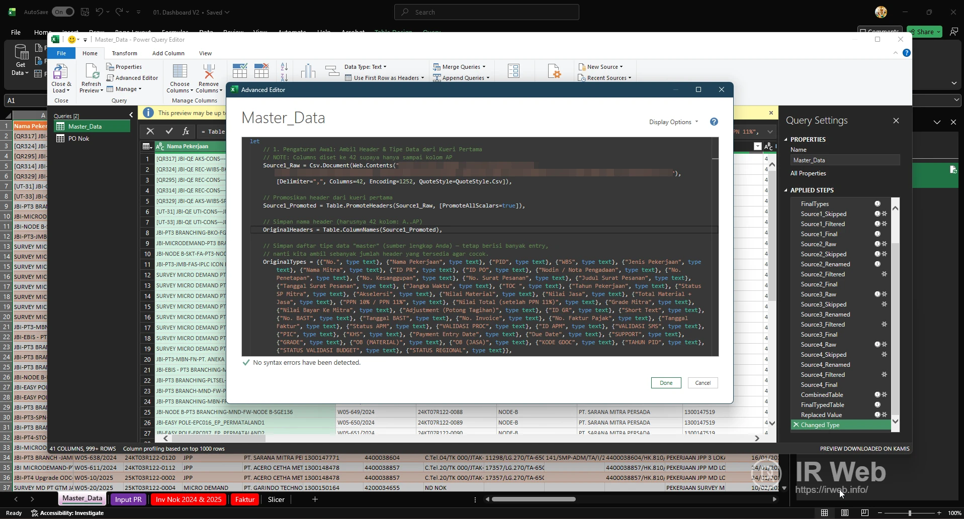 Ilustrasi alur kerja Power Query dari Google Sheets ke Excel.
